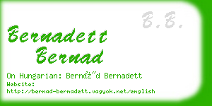 bernadett bernad business card